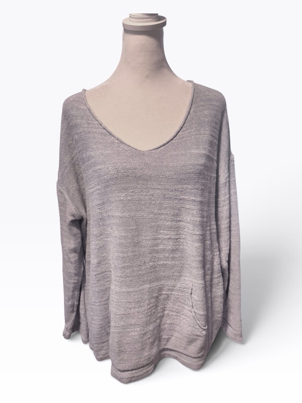 J Jill Cotton V-Neck Sweater. ice Blue. Size XL. Gently Worn.